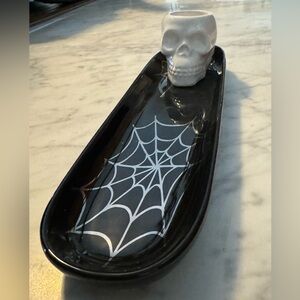 Skull and Spiderweb 💀🕷️🕸️ Appetizer Tray & Toothpick Holder